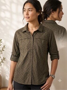 REI Co-op Patterned Button-Up Outdoor Shirt | Women’s Large